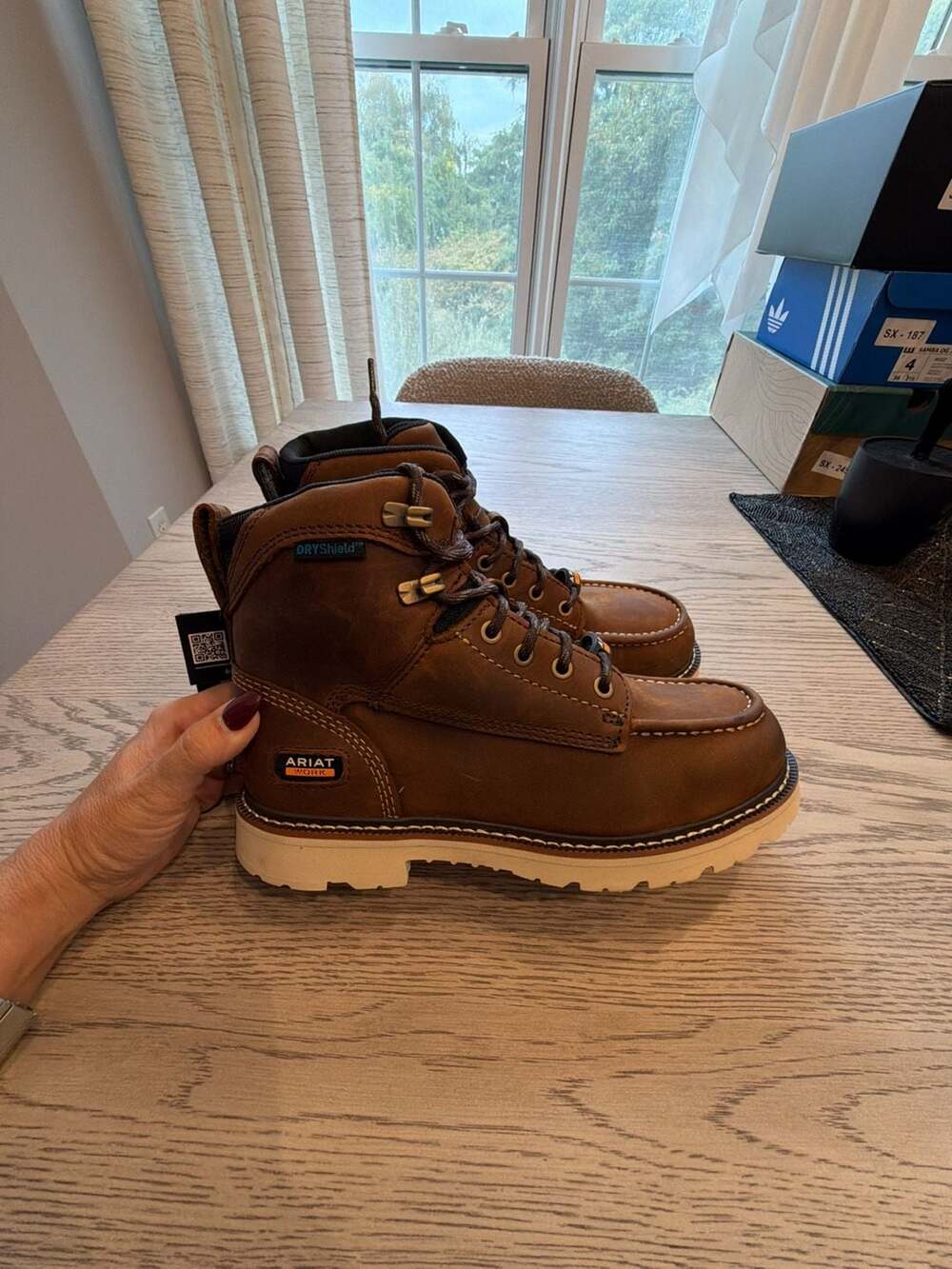 Ariat Rebar Lift H2O Size W8 C Wide Distressed Brown Work Boots